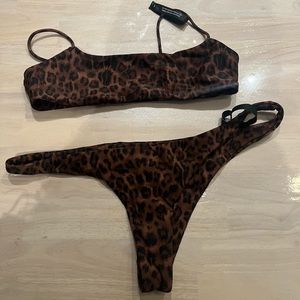 Ark Swimwear in Leopard - Size L top and bottom